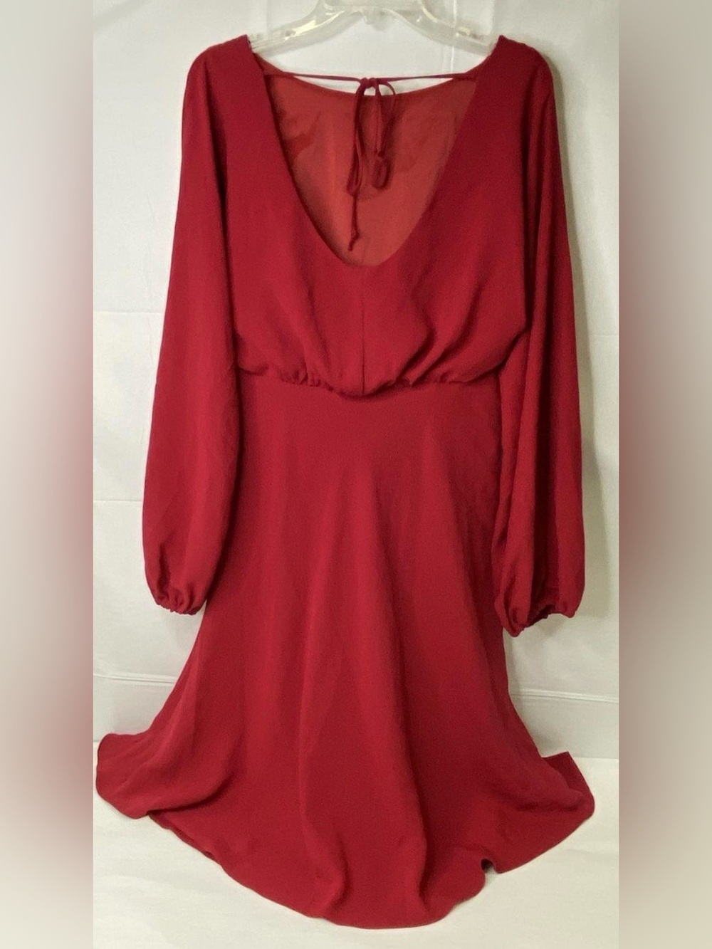 NWT Trina Turk Vanita Dress Size 10 Sumac Red Balloon Sleeve